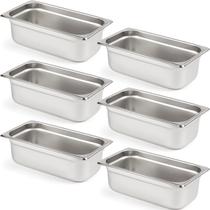 Panelas de hotel CURTA 1/3, tamanho 4 polegadas de profundidade, 4,1 L, aço inoxidável 18/8