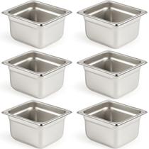 Panelas de hotel CURTA 1/6 tamanho 4 polegadas de profundidade em aço inoxidável 1,8 L