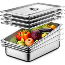 Panelas de mesa a vapor ZeroPone Hotel Pan 4 Deep em aço inoxidável de 13,7 Qt Panelas de mesa a vapor ZeroPone Hotel Pan 4 Deep em aço inoxidável de 13,7 Qt