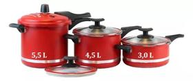 Panelas de Pressão Qatar 3 Peças (Kit c/ 3 Panelas 3L/4,5L/5,5L)
