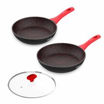 Panelas Ichef Home Vermelha Sauté Grand 24cm e Sauté Petit 20cm com Tampa 24cm Home Vermelha Panelas Ichef Home Vermelha Sauté Grand 24cm e Sauté Petit 20cm com Tampa 24cm Home Vermelha