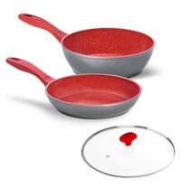 Panelas Sauté Grand e Day By Day com Tampa de Vidro Ichef 24Cm Vermelha Panelas Sauté Grand e Day By Day com Tampa de Vidro Ichef 24Cm Vermelha