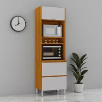 Paneleiro 2 Portas 1 Gaveta 70cm Espaço para 2 Fornos 100% MDF Dobradiça Slow Motion Lúmina Itatiaia Cinza/Cinamomo/Fendi