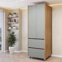 Paneleiro 2 Portas 2 Gavetas 70cm 100% MDF Rainha Verde/Nature Paneleiro 2 Portas 2 Gavetas 70cm 100% MDF Rainha Verde/Nature