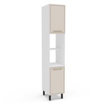 Paneleiro 2 Portas 2 Nichos 224,5cm X 52cm X 40cm Branco/Creme