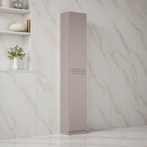 Paneleiro 2 Portas 40cm 100% MDF Rodaé em PVC Dobradiça Slow Motion Essence Itatiaia Cinza/Fendi