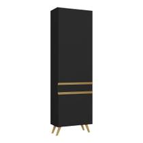 Paneleiro 2 Portas Preto/Dourado