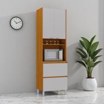 Paneleiro 3 Portas 1 Gaveta 70cm Espaço para Forno 100% MDF Dobradiça Slow Motion Lúmina Itatiaia Cinza/Cinamomo/Fendi