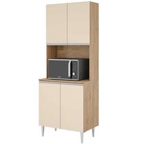 Paneleiro 4 portas milla com espaço para forno ou microndas amendoa off white puxador aluminio Paneleiro 4 portas milla com espaço para forno ou microndas amendoa off white puxador aluminio