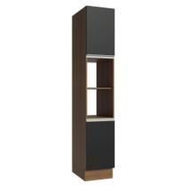 Paneleiro 40 cm 2 Portas e 2 Nichos Rustic/Preto Glamy Madesa Paneleiro 40 cm 2 Portas e 2 Nichos Rustic/Preto Glamy Madesa