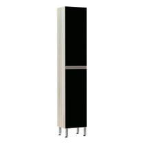 Paneleiro 40 Cm Raso 2 Portas Luci Legno Crema Com Preto Tx Paneleiro 40 Cm Raso 2 Portas Luci Legno Crema Com Preto Tx