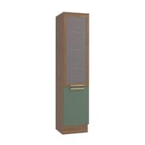 Paneleiro 50cm com Tela 2 Portas Botanic Kappesberg - Nogueira/Verde Oliva