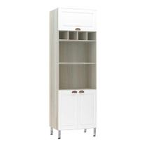 Paneleiro 70 Cm Duplo Nicho Agatha Legno Crema C/ Branco Pet
