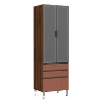 Paneleiro 70cm 2 Portas Vidro Reflecta Prata 2 Gavetas 1 Gavetão Jade Luciane Móveis Paneleiro 70cm 2 Portas Vidro Reflecta Prata 2 Gavetas 1 Gavetão Jade Luciane Móveis