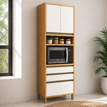 Paneleiro 70cm 3 Portas e 2 Gavetas com Espaço para Micro-ondas 100% Mdf Barbados Espresso Móveis Paneleiro 70cm 3 Portas e 2 Gavetas com Espaço para Micro-ondas 100% Mdf Barbados Espresso Móveis