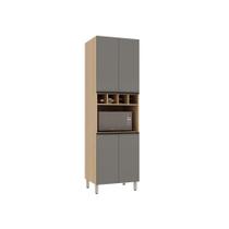 Paneleiro 70cm 4 Portas Com Nicho Microondas Essenza Luciane Andorra-cinza Puro Paneleiro 70cm 4 Portas Com Nicho Microondas Essenza Luciane Andorra-cinza Puro