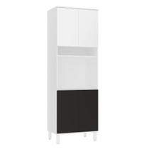 Paneleiro 70cm 4 Portas E 1 Nicho Para Forno Microondas Dora Branco/branco Supremo/preto