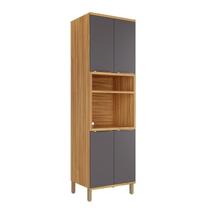 Paneleiro 70cm com 4 Portas e Espaço para Micro-ondas 100% Mdf Noruega Espresso Móveis