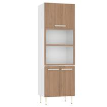 Paneleiro 70cm com Moldura para Forno e Micro-ondas 3 Portas Felicita 100% Mdf - Fellicci