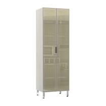 Paneleiro 70Cm Duplo 2 Portas Bronze Lis Legno Crema