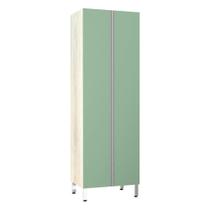 Paneleiro 70Cm Duplo 2 Portas Lis Legno Crema Com Verde Jade