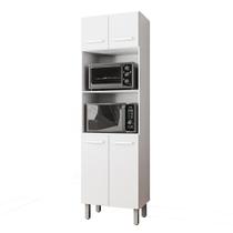 Paneleiro Alto com Nicho Micro-Ondas 4 Portas Lara Branco Paneleiro Alto com Nicho Micro-Ondas 4 Portas Lara Branco