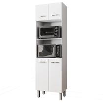 Paneleiro Alto Com Nicho Micro-ondas 4 Portas Lara Branco