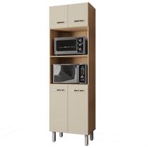 Paneleiro Alto com Nicho Micro-Ondas 4 Portas Lara Savana / Off White
