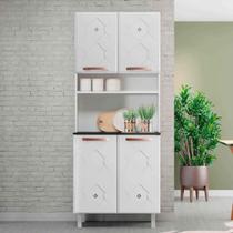 Paneleiro Armário de Cozinha Aço 80cm com 4 Portas Multimóveis CR20529 Paneleiro Armário de Cozinha Aço 80cm com 4 Portas Multimóveis CR20529