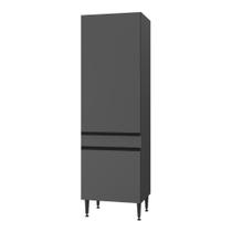Paneleiro Armário de Cozinha Milano MP2389 2 Portas 4 Prateleiras MDP MDF 61,5cm Cinza Grafite
