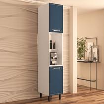 Paneleiro Com Nichos 214x40cm Com Acabamento Usinado E Ff/uv Em Mdp/mdf Politorno