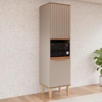 Paneleiro Cozinha 2 Portas Nicho Microondas Armário 100% Mdf