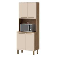 Paneleiro Cozinha Clarice 4 Portas Amêndoa Off White Paneleiro Cozinha Clarice 4 Portas Amêndoa Off White