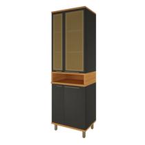 Paneleiro Cristaleira 70cm 4 Portas 1 Nicho Vidros Reflecta para Cozinha Modulada Madri Paneleiro Cristaleira 70cm 4 Portas 1 Nicho Vidros Reflecta para Cozinha Modulada Madri