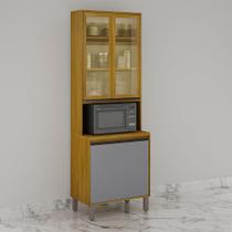 Paneleiro Cristaleira Nala 2 Portas Espaço para Microondas Mobilihouse