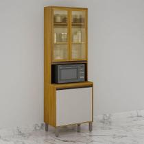 Paneleiro Cristaleira Nala 2 Portas P Microondas Mobilihouse Cinamomo/off White