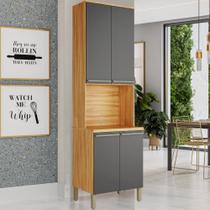 Paneleiro de Cozinha 4 portas Nicho para Micro-Ondas Nápoli Prime 100% MDF Paneleiro de Cozinha 4 portas Nicho para Micro-Ondas Nápoli Prime 100% MDF