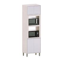 Paneleiro De Cozinha 70cm Com 2 Nichos Para Forno E Microond Pátina-cinza Cristal