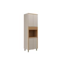 Paneleiro de Cozinha Allure c/ 5 Portas 1 Nicho p/ Forno 70cm Jequitiba/Gris Fosco - Linea Brasil