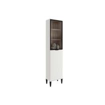 Paneleiro de Cozinha Alpha 2509 c/ 2 Portas (1 c/ Vidro Canelado) 50cm Branco - Carraro