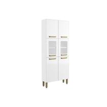 Paneleiro de Cozinha Bella c/ 6 Portas (2 c/ Vidro) 80cm Branco - Bertolini