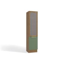 Paneleiro de Cozinha Botanic M626 c/ 2 Portas c/ 1 Tela Nogueira/Verde Oliva - Kappesberg