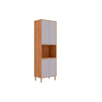 Paneleiro de Cozinha Celeste Torre Quente c/ 4 Portas e 1 Nicho p/ Forno 70cm Cinamomo/Platina - MGM Paneleiro de Cozinha Celeste Torre Quente c/ 4 Portas e 1 Nicho p/ Forno 70cm Cinamomo/Platina - MGM