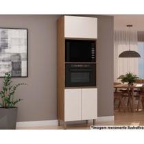 Paneleiro de Cozinha Conecta c/ 3 Portas (2 Fornos) Off White/Ebano - Genialflex