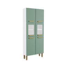 Paneleiro de Cozinha em Aço 6 Portas 2 Vidros Bella Verde Paneleiro de Cozinha em Aço 6 Portas 2 Vidros Bella Verde