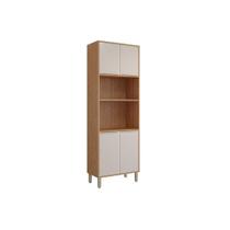 Paneleiro de Cozinha Esplêndida Torre Quente c/ 4 Portas 2 Fornos 70cm Freijo/Off White - MGM