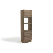 Paneleiro de Cozinha Maxxi G750 Torre Quente c/ 1 Porta e 3 Gavetas 70cm Nogal - Kappesberg Paneleiro de Cozinha Maxxi G750 Torre Quente c/ 1 Porta e 3 Gavetas 70cm Nogal - Kappesberg