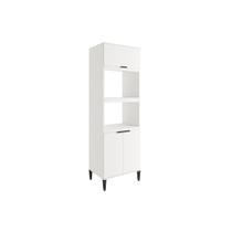 Paneleiro de Cozinha Modulado Alpha 2511 Torre Quente c/ 2 Fornos 3 Portas 70cm Branco - Carraro