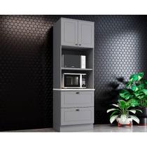 Paneleiro de Cozinha Modulado Americana c/ 2 Portas e 2 Gavetas (2 Fornos) 71.5cm Cinza - Henn