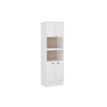 Paneleiro de Cozinha Modulado Bella 2616 Torre Quente c/ 2 Fornos 4 Portas 70cm Branco - Carraro